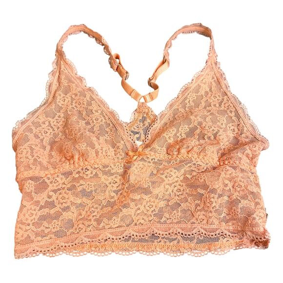 Victoria's Secret Tops - Victoria's Secret Y2K lace bralette top cami peach size XS